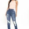 Fashion Nova Killing 'Em Kindly High Rise Jeans - Dark Wash Straight Leg Jeans