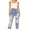 Hot Sale 🎉 Fashion Nova Crossover Mom 👖 Jeans - Medium Blue Wash 😉 1 Fashion Nova Crossover Mom Jeans - Medium Blue Wash