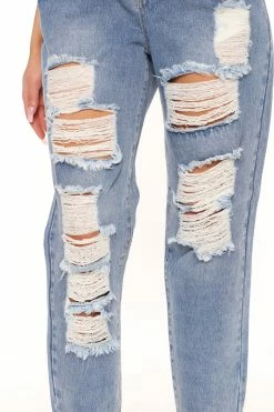 Fashion Nova Crossover Mom Jeans - Medium Blue Wash