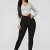Fashion Nova Classic Button Up Skinny Jeans - Black