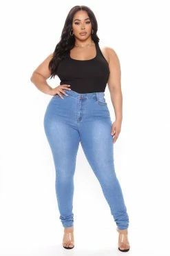 Fashion Nova Tall Marilyn High Waisted Skinny Jeans - Medium Blue Wash