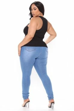 Fashion Nova Tall Marilyn High Waisted Skinny Jeans - Medium Blue Wash