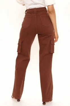 Fashion Nova Smooth Talker Cargo Boyfriend Jeans - Chocolate