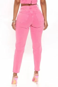 Fashion Nova Candy Coated High Rise Mom Jeans - Pink