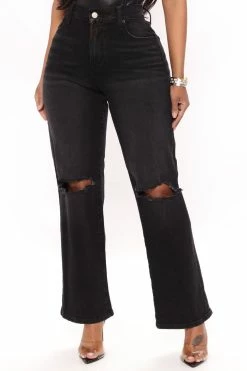 Fashion Nova You Need To Relax Straight Leg Jeans - Black
