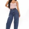 Fashion Nova Livin' Loose High Rise Mom Jeans - Medium Blue Wash