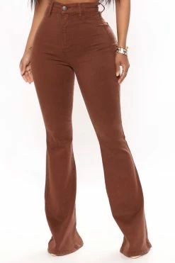Fashion Nova Deep In My Soul Flare Jeans - Brown
