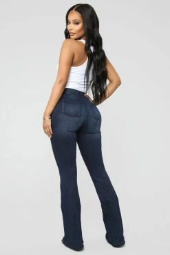 Fashion Nova All Flared Up Jean - Dark Denim