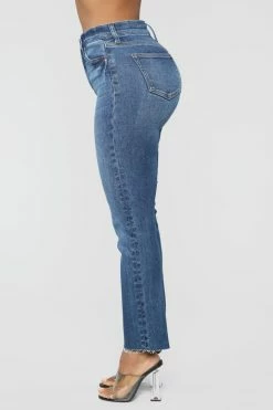 Fashion Nova Burning Love High Rise Mom Jeans - Medium Blue Wash