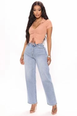 Fashion Nova Classic High Waist Loose Jeans - Light Blue Wash