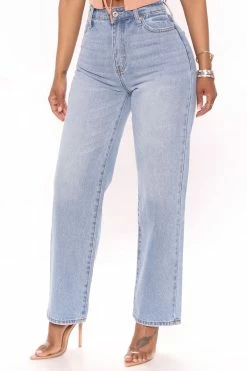 Fashion Nova Classic High Waist Loose Jeans - Light Blue Wash