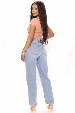 Fashion Nova Classic High Waist Loose Jeans - Light Blue Wash