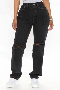 Fashion Nova Leave It To Me Straight Leg Jeans - Black