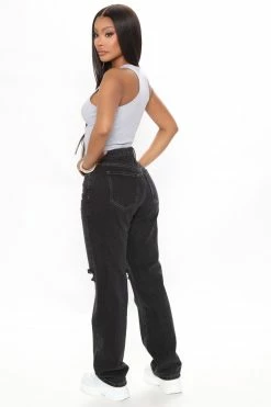 Fashion Nova Leave It To Me Straight Leg Jeans - Black