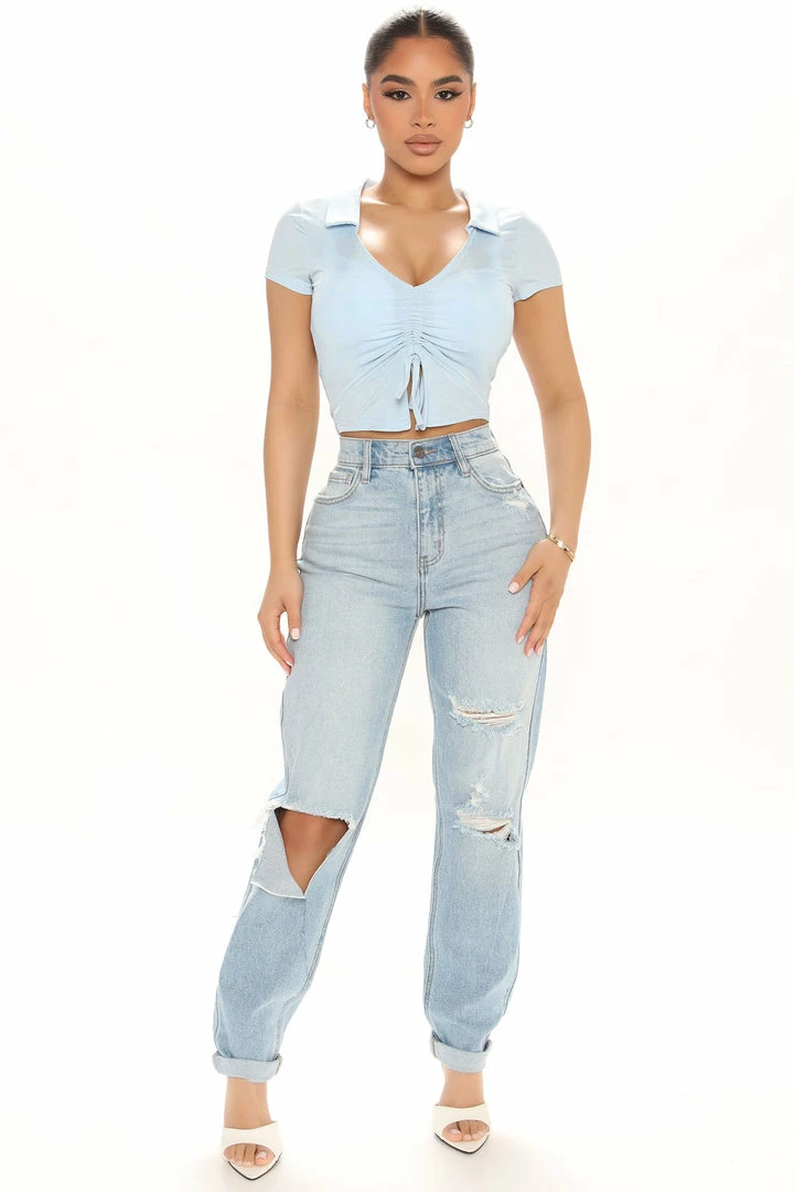 Best deal π Fashion Nova Classic Tapered Ripped Mom π Jeans - Light Blue Wash π 3 Fashion Nova Classic Tapered Ripped Mom Jeans - Light Blue Wash