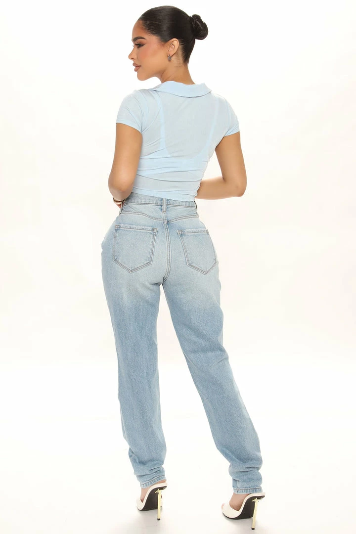 Best deal π Fashion Nova Classic Tapered Ripped Mom π Jeans - Light Blue Wash π 5 Fashion Nova Classic Tapered Ripped Mom Jeans - Light Blue Wash