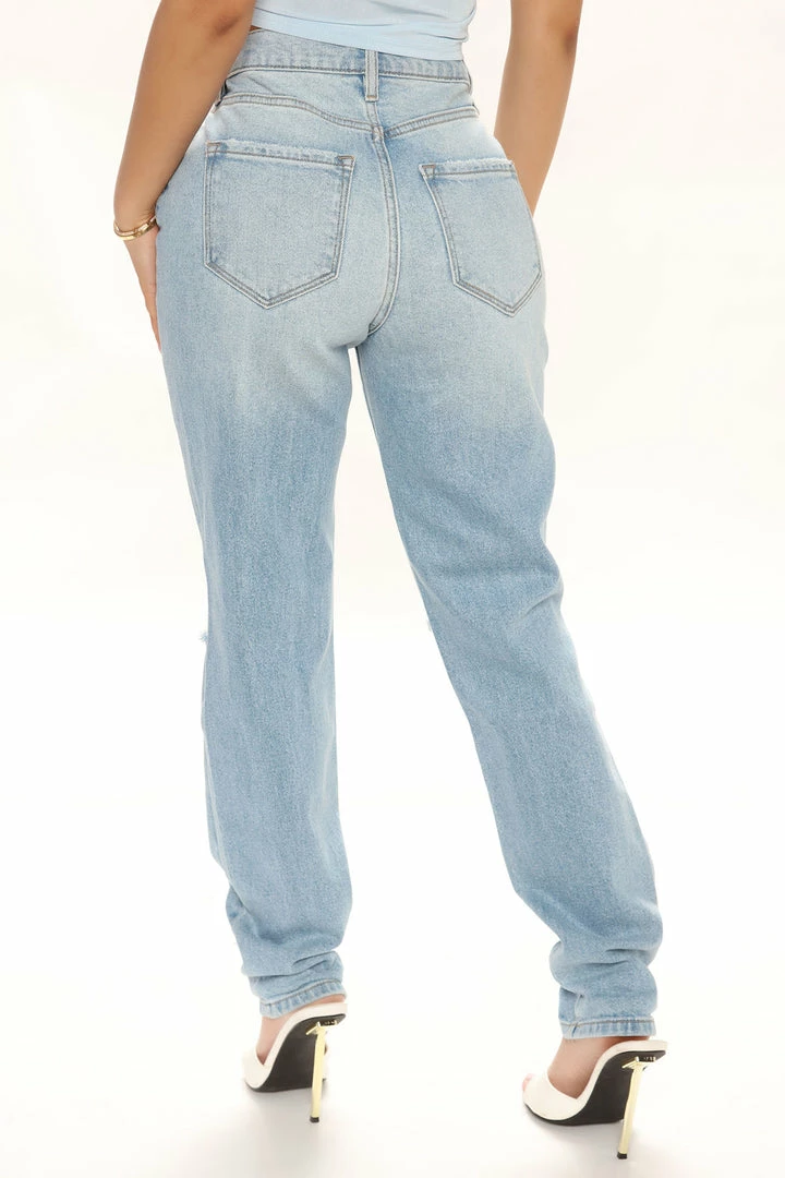 Best deal π Fashion Nova Classic Tapered Ripped Mom π Jeans - Light Blue Wash π 6 Fashion Nova Classic Tapered Ripped Mom Jeans - Light Blue Wash