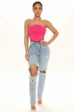Fashion Nova Starstruck Ripped Mom Jeans - Light Wash