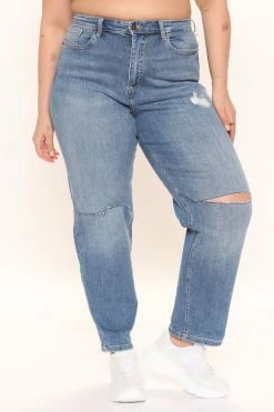 Fashion Nova Super Mom High Rise Jeans - Medium Blue Wash