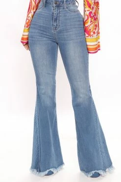 Fashion Nova What A Show Off Booty Lifting Flare Jeans - Medium Blue Wash