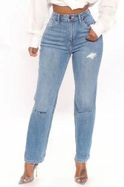 Fashion Nova Super Mom High Rise Jeans - Medium Blue Wash