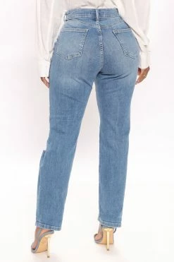 Fashion Nova Super Mom High Rise Jeans - Medium Blue Wash