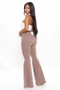 Fashion Nova Santorini Super Stretch Flare Jeans - Mocha