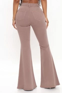 Fashion Nova Santorini Super Stretch Flare Jeans - Mocha