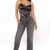 Fashion Nova Baby Girl High Rise Straight Leg Jeans - Black