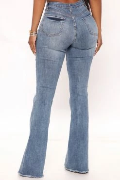 Fashion Nova No Nonsense Stretch Flare Jeans - Medium Blue Wash