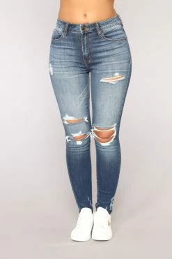 Fashion Nova Don't Believe It Skinny Jeans - Dark Denim