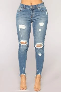 Fashion Nova Something About You Ankle Jeans - Medium Blue Wash Skinny Jeans