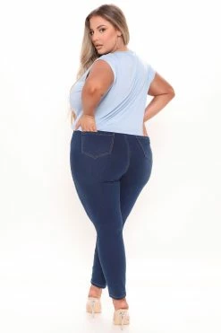 Fashion Nova Oooh Girl High Rise Ankle Jeans - Rinse