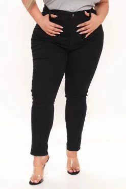 Fashion Nova All The Booty Ripped Skinny Jeans - Black