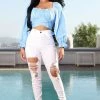 Fashion Nova Tell Your Boy Bye Jeans - White