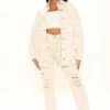 Fashion Nova First In Line Straight Leg Jeans - Natural/Combo