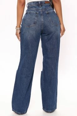 Fashion Nova Simple Pleasure 90's Baggy Jeans - Dark Wash