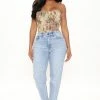 Fashion Nova No Time To Wait Slim Mom Jeans - Medium Blue Wash