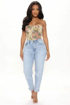 Fashion Nova No Time To Wait Slim Mom Jeans - Medium Blue Wash