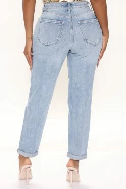 Fashion Nova No Time To Wait Slim Mom Jeans - Medium Blue Wash