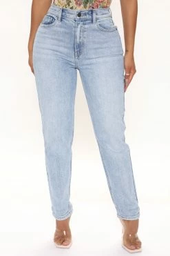 Fashion Nova No Time To Wait Slim Mom Jeans - Medium Blue Wash