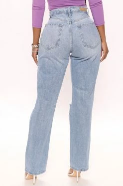 Fashion Nova One More Time Ripped 90's Baggy Jeans - Medium Blue Wash