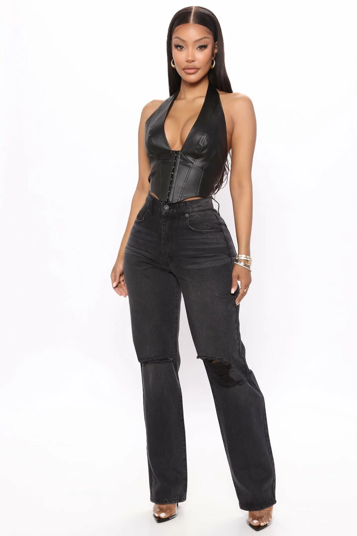 Cheap ๐คฉ Fashion Nova Simply Straight Leg ๐ Jeans - Black โค๏ธ 3 Fashion Nova Simply Straight Leg Jeans - Black