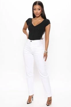Fashion Nova Affair Of The Heart Mom Jeans - White