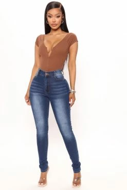 Fashion Nova First Pick High Rise Jeans - Medium Blue Wash