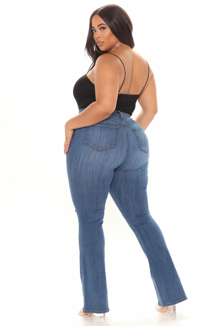 New ๐ฅฐ Fashion Nova Luxurious Distressed Super Stretch Flare ๐ Jeans - Dark Wash ๐ 12 Fashion Nova Luxurious Distressed Super Stretch Flare Jeans - Dark Wash