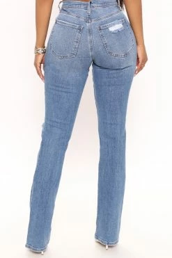 Fashion Nova Babetown Bootcut Jeans - Medium Blue Wash
