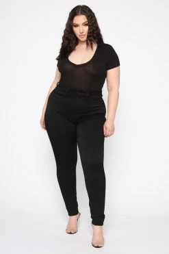 Fashion Nova Skinny Jeans Eva Super Soft Curvy Skinny Jean - Black