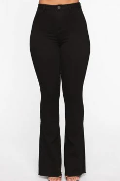 Fashion Nova Valentina High Rise Flare Jeans - Black