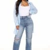 Fashion Nova When You Need 'Em Straight Dad Jeans - Medium Blue Wash